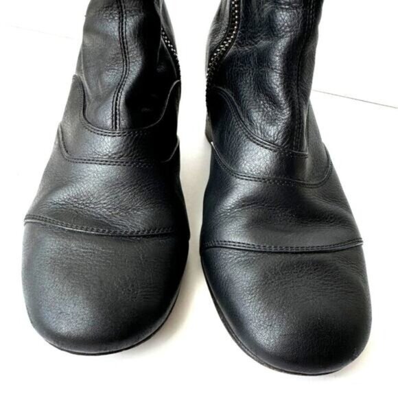 Chloé Black Leather Ankle Boots Size 9.5 With Side Zipper & Block Heel - COA - Picture 5 of 12